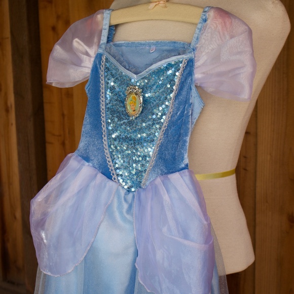 Vintage Disney Cinderella Blue & Silver Dress Up Costume Size 7 - Picture 9 of 14
